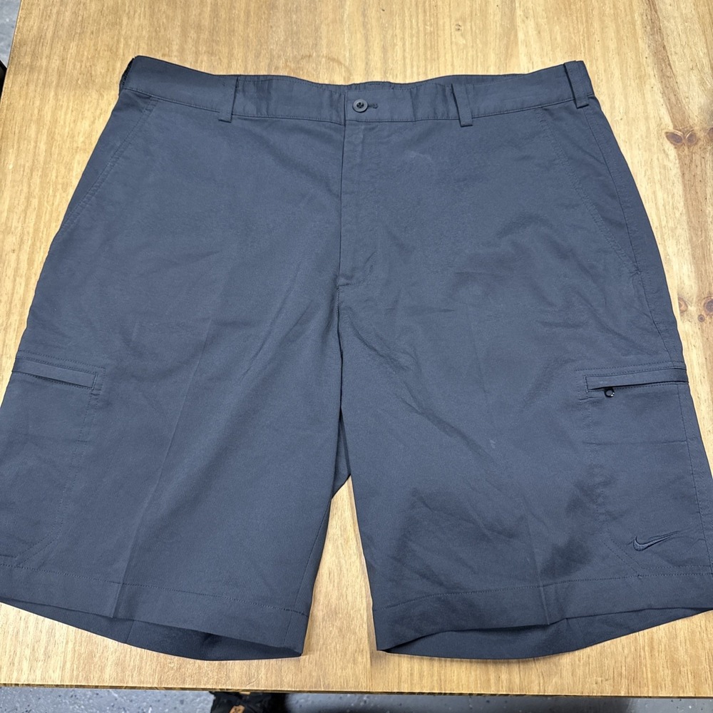 Nike Dri-Fit Golf Cargo Shorts Men's 36 Black 10" Inseam Lightweight Casual